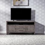 Modern Farmhouse 66 Inch Entertainment Console in Charcoal - Image 2