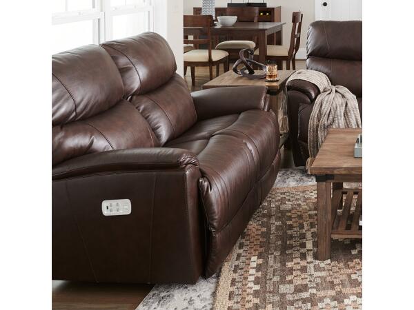 Trouper Power Reclining Loveseat w/ Headrest, Lumbar & Console Loveseats Customizable